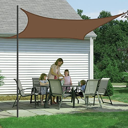 Sonnensegel Regenfest und Wasserdicht mit UV Schutz, Rechteck 4x8m, Sonnensegel für Balkon Garten Terrasse Sonnenschutz Sichtschutz Windschutz Wasserfest Wetterfest - Braun