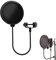 Mikrofon Popschutz, Mikrofon Pop Filter, Popfilter für Mikrofone, Mikrofon Dual Layered Sound Shield Wind Pop Screen, Mit Flexiblen 360degSchwanenhals Clip Stabilisierungsarm für Die Meisten Mikrofone