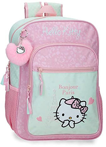 Hello Kitty Paris Mochila Escolar Adaptable a Carro Rosa 30x38x12 cms Poliéster 13,68L