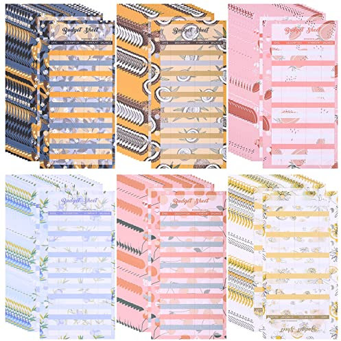 60 Blätter Budget Blätter, A6 Budget Planner, 6 Löcher Budgetblatt Budget Sheets, Nachfüllpapier Binder Organizer Budget Geld Organizer Blätter Zubehör für Büro Zuhause Schule Budget (A)