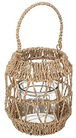 Atmosphera - Laterne - Metall und Rattan - H18 cm - Beige