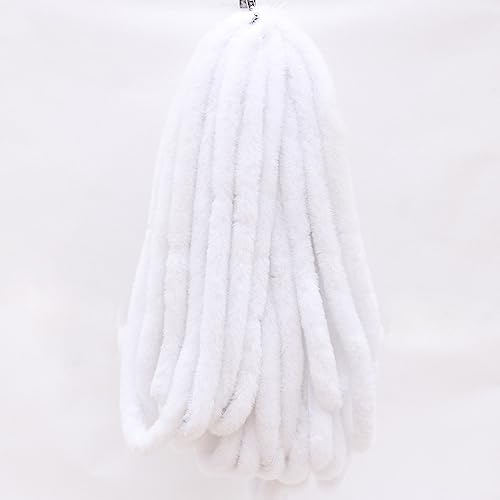 Wambere 3 m 2 cm Kunstfell Band Kunstfell Bordüre Kunstpelz Kunstfell Band Dekoband Handwerk Plüschband Kleidung Liefert Für DIY-Handwerksnähen, Geschenkdekoration, Kleiderdekoration,Weiß