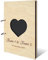 Personalisiertes Hochzeit Fotoalbum echtes Holz lasergeschnitten DIN A4 Hochzeitsbuch mit Lasergravur - Herz - mit 25 Blatt / 50 Seiten Fotokarton Schwarz