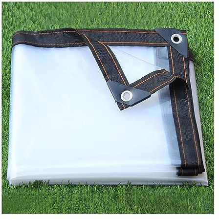 ASDQWER Windschutz Bootsplane,wasserdichte Transparente Plane, Winddichte, Transparente Tarp Für Patio Pergola Garten Canopy Regendicht Anti-Riss-PVC Thick-Abdeckung Mit Tüllen,1.4x2.5m/4.5x8.2ft