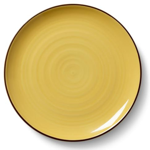 Kähler Design Colore 690601 - Piatto piatto piatto in ceramica, realizzato a mano, colore: giallo zafferano, diametro: 27 cm