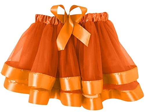 Nähen Schnittmuster Mädchen Kleinkind Kinder Mädchen Bowknot Patchwork tanzende Prinzessin Rock Tüll Ballett Tutu Rock Prinzessin Kleid Mädchen (Orange, 4-12 Years)