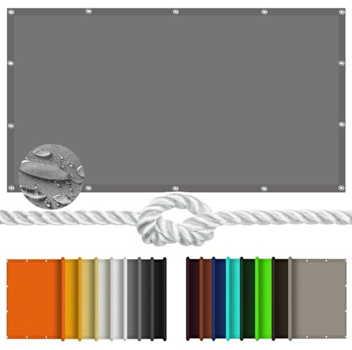 Sonnensegel Sonnenschutz Garten 5.5 x 8 m Schattentuch Quer Vernäht Robust für Terrasse, Pool und Garten, Anthrazit