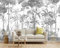 Naturempress Papier Peint Panoramique Jungle Noire Et Blanche Tropicale Papier Peint Intissé Tapisserie Poster Mural pour Salon Chambre Décoration Murale