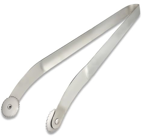 LEWBDF Pinza Girevole per Barbecue per Barbecue Pinza per Barbecue in Acciaio inox con Rotelle Pinze per Girare Salsicce BBQ Pinze da Cottura per Grigliate Pinze per Salsicce per Girare. (A)