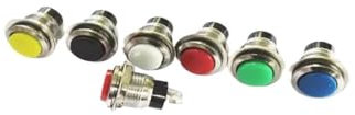 10 STÜCKE kein schloss schalter 12 MM rot grün gelb reset-schalter/druckschalter ohne schloss mini runde taste DS-318(Yellow)