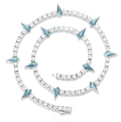 Halskette Tennis Kette Dropwater Form Iced Out Bunte Strass Rapper Halsketten Für Männer Frauen Choker Schmuck Kubanische Kette