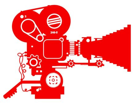 Wandtattoo Videokameramann Kino Filmaufkleber Wandtattoo Vinyl Wandtattoo Kamera Dreharbeiten Kino Filmdeko-XL-84x113cm-Red