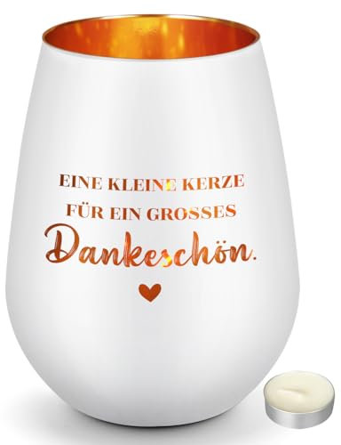 CadeauJoie Dankeschön Geschenke, Danke Geschenke für Frauen, Windlicht aus Glas Geschenk, Danke Geburtstag Geschenk für Mama Oma Freundin Lehrerin Erzieherin Abschiedsgeschenk Kollegin kollegen