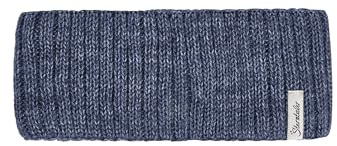 Sterntaler Stirnband aus Strick in Melange-Optik, gefüttert mit Baumwollfleece – Unisex – für Baby und Kinder, mittelblau, Größe 49