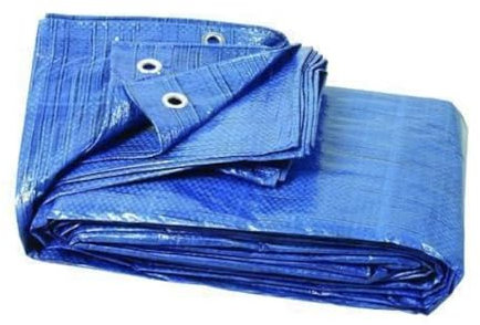 eacommerce - Telo Telone occhiellato in Polietilene | Impermeabile Multiuso | Resistente e Antistrappo | Fissaggio Facile con Occhielli in Alluminio, Blu, 40 g/m² | 2x3 Metri
