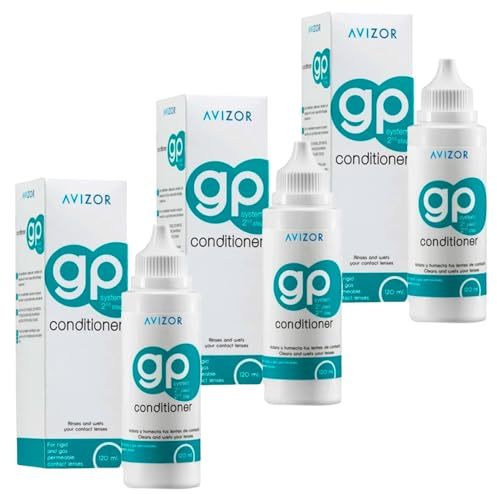 Gp Conditioner Pack de 3x120 ml - Solución para Lentes de Contacto Rígidas y Permeables al Gas - Aclara y Humedece - Limpieza Profunda y Confort Diario