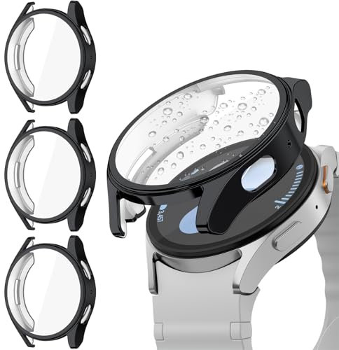 Tobfit 3 Piezas Funda Compatible con Samsung Galaxy Watch 7 40mm, Fundas Protectora de Pantalla de TPU Suave y Ultrafina, Ligero Anti-Arañazos (40mm, 3 * Negro)