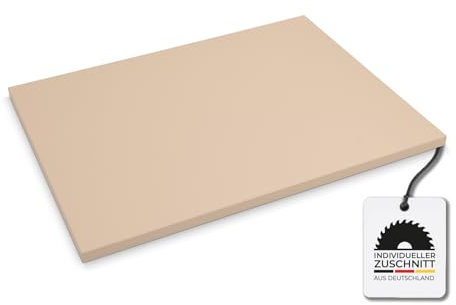 Hausfux Tischplatte nach Maß - 2,5 cm Starke Spanplatte mit ABS-Kante - individueller Zuschnitt - Made in Germany (Sandbeige, 50 x 50 cm)