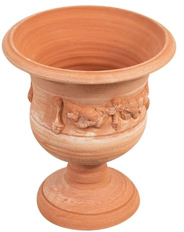 Biscottini Maceta de terracota artesanales 35 x 40 x 35 cm – Maceta de copa para exterior e interior – Macetas grandes Made in Italy – Macetas para plantas exterior – Maceta redonda terracota –