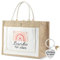 Dzmuero Jutebeutel Personalisiert, Einkaufstasche, Danke Geschenk Jute Einkaufstasche mit Schlüsselanhänger, Personalisiertes Geschenk für Erzieher, Einkaufstasche als Dankeschön für Kollegen (A)