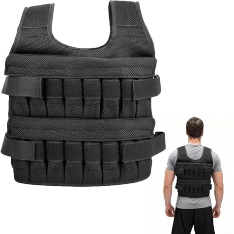 Verstellbare Gewichtsweste 35kg für Männer Frauen ohne Gegengewicht, Laufweste Damen Herren, Fitness Trainingsweste Atmungsaktives Mesh Baumwollfutter zum Laufen Krafttraining