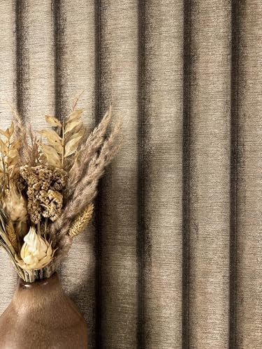 Newroom Tapete Beige Vliestapete Streifen - Streifentapete Streifen Gold Braun Linien Glanz Streifenmuster Modern Glanztapete gestreift inkl. Tapezier-Ratgeber