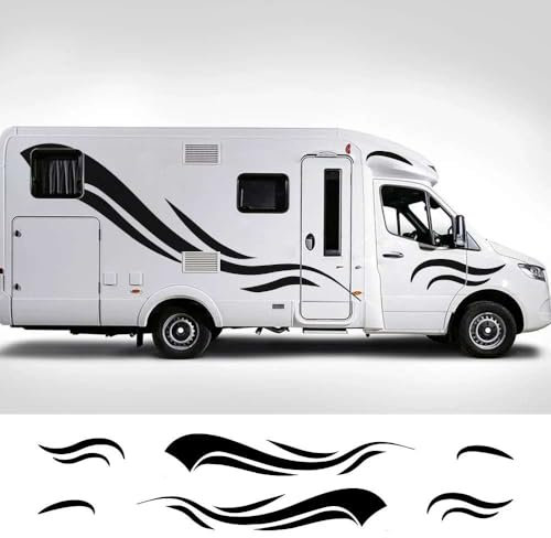 6 Stück Wohnmobil-Streifen, Vinyl-Aufkleber, für Wohnmobil, Pferdetransporter, Wohnwagen, Wohnmobil, Auto-Tuning-Zubehör, Auto-Dekoration, Dekor-Aufkleber