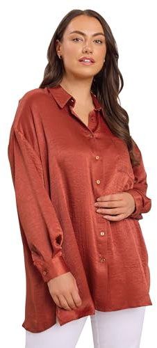 EVANS Curve Metallic Button Through Shirt - Women's - Plus Size Curve
