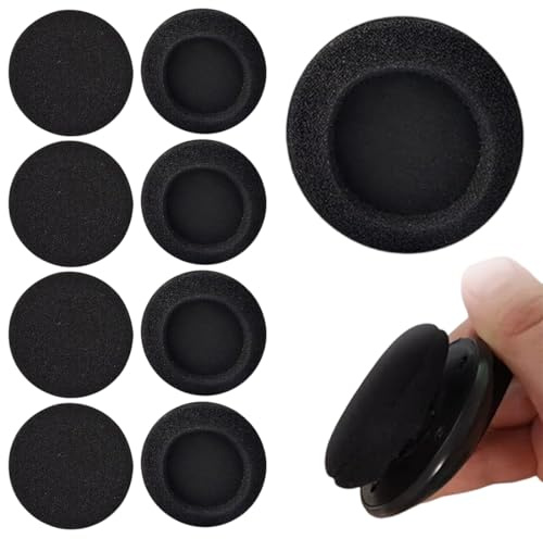 YUVKIN 10 Pezzi Cuscinetti di Ricambio per Cuffie in Schiuma, Copri Cuffie Universali, Padiglioni per Cuffie Audio (55mm) (Nero)