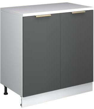 Vicco Erweiterungsschrank Rion, Anthrazit-Gold/Weiß, 80 x 46 cm | ohne Schräge mit 2 Türen, kombinierbar mit Rion Dachschrägenschränken und Schrankmodulen