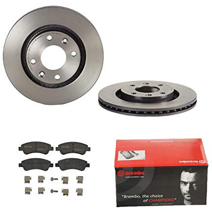 BREMBO BREMSSCHEIBEN COATED Ø266mm + BREMSBELÄGE VORNE FÜR PEUGEOT 207 208 1