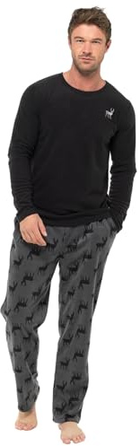 Strong Souls Mens Luxury 2 Piece Long Pyjamas Pjs Stag XL
