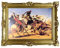 Wandbild 90x70cm Gemälde Hamza der Löwe und Bilal Krieg Orient Oriental orientalische bilder Bild mit Rahmen Kunstdrucke und Gemälde Retro Repro Antik für Cafe Bar Home Büro Praxis 58B