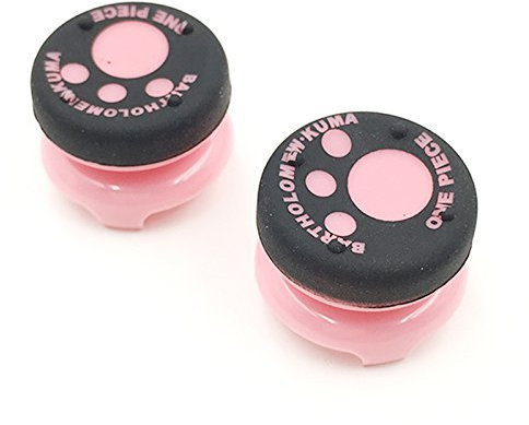 2 tapas analógicas de alto extensor para palanca de pulgar para mando de PS4, Xbox 360, PS3 (pata de gato rosa)