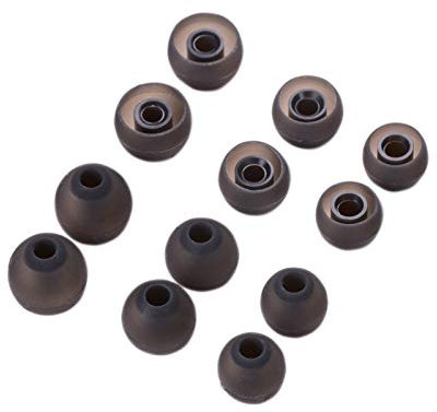 Silicone Replacement Ear Tips Earbuds Eargels for Mpow,Tozo Aukey, Senso,Hussar,Letscom etc Bluetooth Earphones, 6 Paris(Black and Gray)