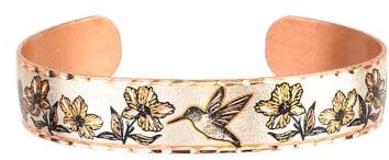Handgefertigte Kupfer-Kolibri-Armbänder. Offene Kupfer-Kolibri-Armbänder für Kolibri-Liebhaber. Kolibri-Geschenke
