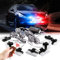 Sidaqi Rouge Bleu 16 LED Grille Stroboscope Feux D'avertissement Dash Deck Visor Police Flash Lights Voiture Camion Ambulance Lumières Stroboscopiques D'urgence Avec Télécommande Sans Fil 12V