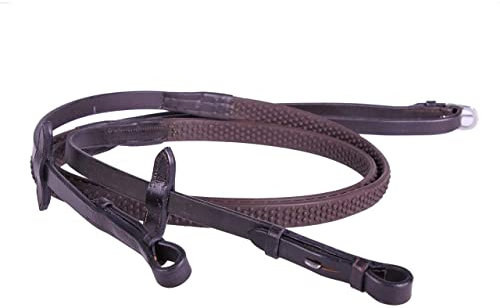 Equipride Zügel aus Leder mit super Grip, rutschfest für Zaumzeug, super flexibel (Pony, braun)