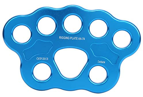 Keenso Climbing Rigging Plate, 36KN 8 Holes Aluminum‑magnesium Alloy Rope Rigging Plate Multi Anchor Split Divide Connector for Rock Climbing Outdoor Activities Other extreme sports