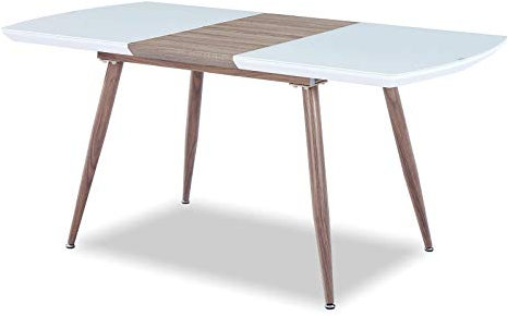 HABITMOBEL Mesa Comedor Extensible, Metal, Madera, Cristal