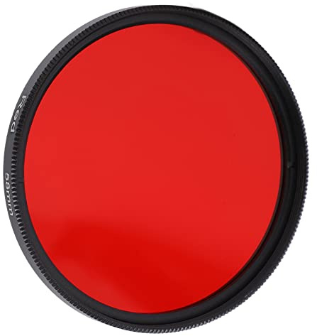 Akozon Threaded Camera Lens Filter Camera Full Red Lens Filter Full Red Color Filter Optical Glass for Nikon Camera Lens(58mm)