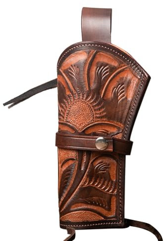 Hulara geprägtes Westernholster aus Leder Heritage 22 Holster .38 .44 .45 .357 .358 Cowboy Holster für Revolver 4 bis 8 Heritage Rough Rider Lederholster (2 Tonnen, Links)