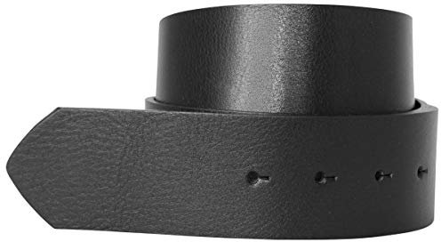 BELTINGER Wechselgürtel aus Vollrindleder ohne Schnalle 5 cm | Druckknopf-Gürtel für Damen Herren 50mm | Breiter Leder-Gürtel | Schwarz 85cm