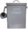 Dog Food or Dog Treat Storage Tin with Lid with Scoop Non Slip Pads (DOG TREAT, Grey)