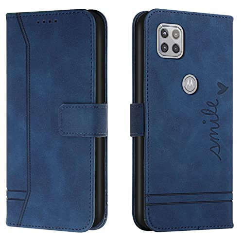 Lihondar Cover per Motorola Moto G 5G, Custodia Motorola G 5G Portafoglio, Flip Libro Wallet Case Antiurto Custodia in Pelle PU Premium, Slot per Schede, con Magnetica a Scatto (Blu)