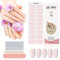 Kalolary 20PCS Nail Adhesive Wrap, Nail Gel Polish Strips Full Wraps Nail Polish Stickers Cured Gel Nail Strips Self-Adhesive Gel Nail Wrap Stickers Decals(UV/LED Lamp Required) (Pink)