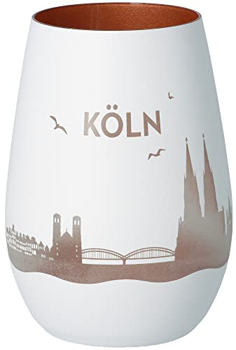 Goodtimes Windlicht Skyline Köln Weiß & Bronze