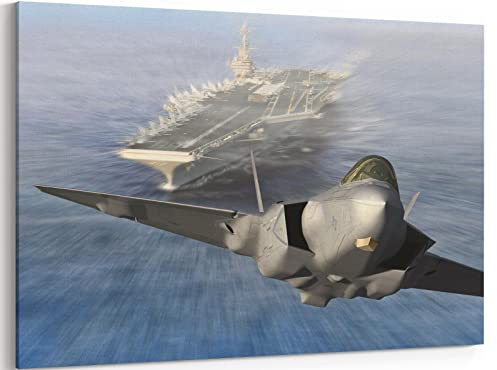 F-35 Flugzeug-Leinwand-Kunstdrucke Lockheed Martin F-35 Lightning II Kampfjet-Poster, Luftfahrt, Wandkunst, Dekor, US-Luftwaffenbild, Kunstwerk, Militärflugzeug, Dekoration für Jungenzimmer, 30,5 x