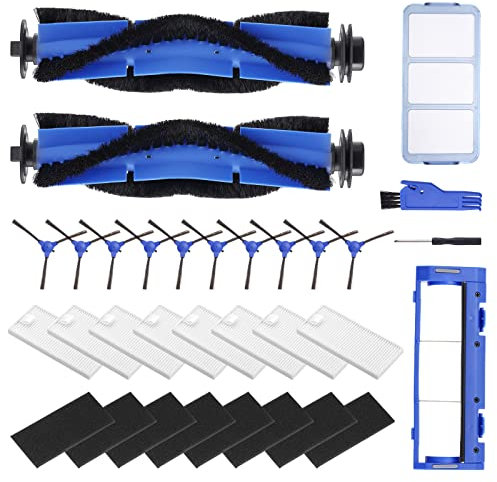 Kit de 24 Piezas para Eufy RoboVac 11S, 15C, 30, 30C, 12, 35C Robot Aspirador con Cepillos laterales, Filtros, Protector de Cepillo de Rodillo, Cepillo Principal