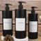 Ezebesta 3PCS 500ml Matte Black Lotion Pump Dispensers with 22 Labels Bathroom Soap Bottles